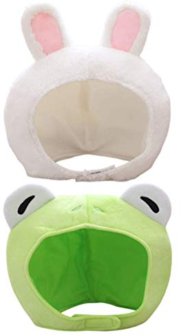 Amosfun 2pcs Tier Ohrenschützer Hüte Frosch Cartoon Hasenohr Muster Stofftier Hut Winter Warm Mütze Plüsch Puppe Kopfbedeckung Geburtstag Weihnachten für Frauen Mädchen