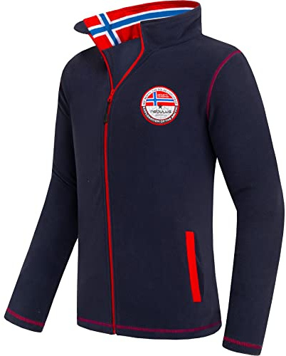 Nebulus Herren Fleecejacke ORDI, warme Fleece Jacke, mit langem Full-Zip Reißverschluss, Navy - XXL