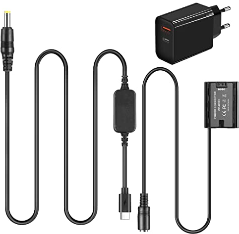Raeisusp USB-Kabel Typ C + Dummy-Batterie NP-W235 CP-W235 DC-Koppler + PD-Adapter USB-C-Netzteil für FUJIFILM X-T4 X-H2S GFX50SII GFX100S