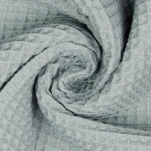 VmG-Store Waffelpique Meterware Waffel Stoff 100% Baumwollstoff Tex 100 (003 I Grau, 200 x 150cm)