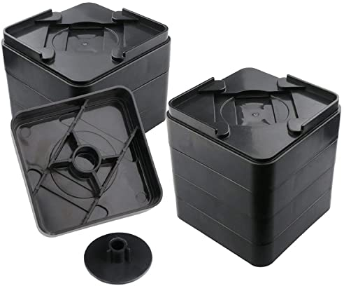 uyoyous 8 Stück Betterhöhungen, robuste Verlängerung, Möbelerhöhungen, stapelbar, Möbelerhöhung für Bett, Stuhl, Couch, Sofa, Tisch, 3,3 cm, Schwarz