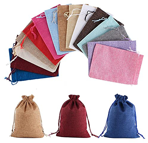 Niaciswe Sachets Cadeaux 45 Pièces Sachet Tissu Mini Sac en Lin Sac Toile de Jute Sacs en Jute avec Cordon Pochon Tissu Petit Sac Cadeau Sachet Bonbons Sac en Tissu pour Le Mariage fête