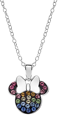 Disney Mädchen-Halskette mit Micky Maus Anhänger 925 Silber