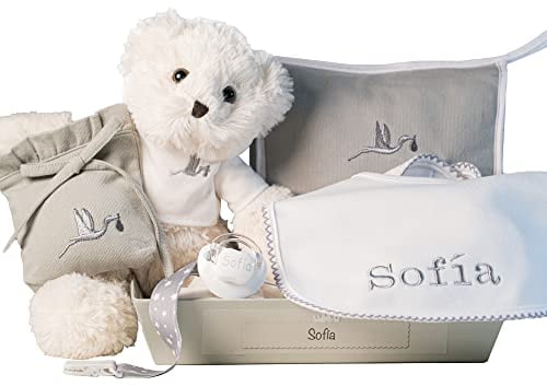Canastilla Bebe Recien Nacido Personalizada | Cesta Completa de Calidad para Recién Nacidos | Presentación de Lujo | Ideal para Baby Shower | BebeDeParis