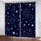 Vorhang Blickdicht mit Ösen Weltraum Galaxie Verdunkelungsvorhang 2er Set Sterne Mond Polyester Schallschutz Gardinen für Jungen Mädchen Kinderzimmer Dekoration vorhänge B 110 X H 95 cm