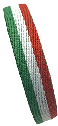 MIBANDERA Armband mit italienischer Flagge für Herren und Damen, italienisches Armband, elastisch, Lederarmband, italienischer Stoff, Talla única, Leinwand, kein Edelstein
