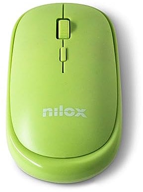 Nilox Mouse Wireless, Mouse Senza Fili con Selettore DPI, 10 Metri Copertura, Wireless Mouse con Sensore Ottico, Compatibile con Windows/Linux/Mac, Verde