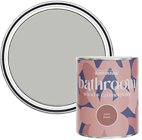 Rust-Oleum Grey Moisture Resistant Bathroom Wood and Cabinet Paint in Satin Finish - Flint 750ml
