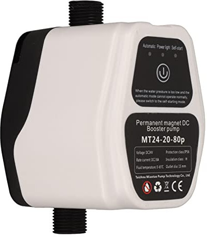 Bomba de Refuerzo, Arranque de Caudal Pequeño 4,4 GPM Montaje en Pared Cabezal de 20 Metros (Enchufe de la UE 100‑240V)
