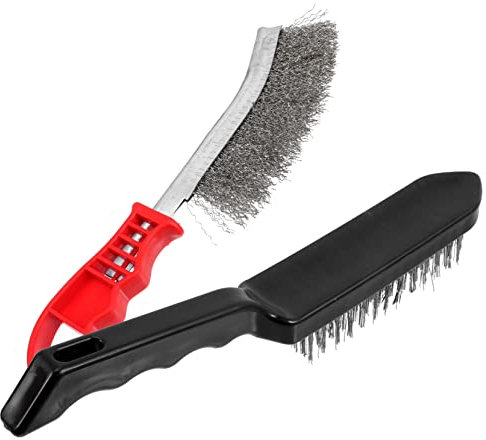 SOESFOUFU 2pièces Brosse Métallique Acier Inoxydable Lot De Outil Pour Élimination Rouille à Domicile Pour Bbq Et Nettoyage Métallique