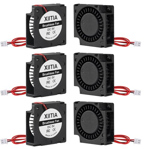 XIITIA 6 ventiladores 3010 de 5 V de 30 x 30 x 10 mm, rodamientos de manga, ventilador de refrigeración CC sin escobillas con terminal de 2 pines para piezas de impresora 3D