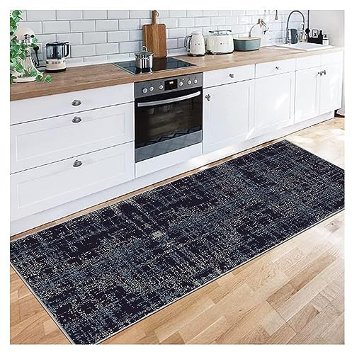 Siunwdiy Azul Marino Alfombra Cocina 2 Metros Lavable Antideslizante alfombras Salon Grandes Modernas Alfombra Pasillo Dormitorio Pelo Corto para Salon Cocina habitacion Exterior40X200CM