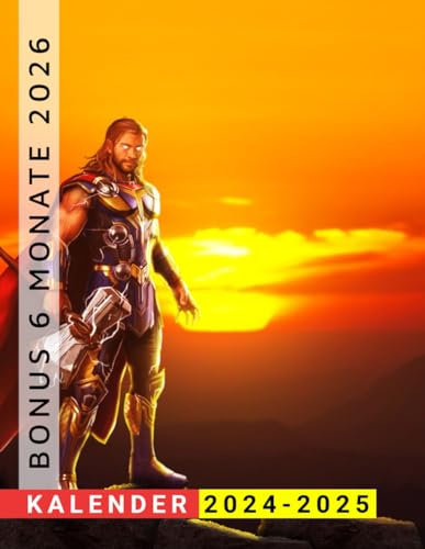 Kalendar 2024 - 2025: Promi- und Unterhaltungskalender, Jan 2024 bis Jun 2026, Marvel-Superheld, umweltfreundlich, 30 Monate, 17 x 11 geöffnet, ... tolles Geschenk für Fans, deutsche Feiertage