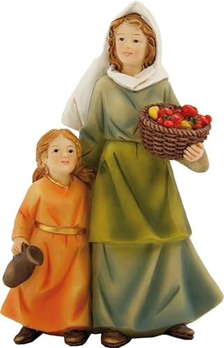 FADEDA Mutter mit Kind/Höhe:9 cm/handbemalt/detailgetreue Krippen Figuren - Weihnachten Tisch Dekoration Krippe Zubehör