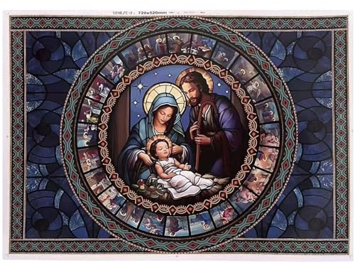 Nativity Scene Jigsaw Puzzle 1000 Teile, Weihnachtskrippe Puzzle für Erwachsene und Kinder, Familienurlaub-Puzzle, Weihnachten Krippe Puzzle, Weihnachtsdekoration (A)