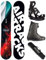 Airtracks Herren Snowboard Set Freestyle Freeride Board North South Four Wide 150 + Snowboard Bindung Master + Boots Master ATOP 42 + Sb Bag