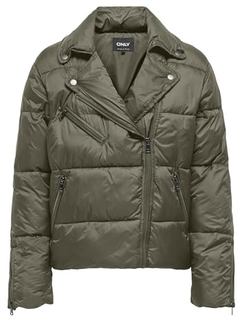 ONLY Damen ONLVANILLA Puffer Biker Jacket OTW Steppjacke, Braun, S