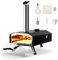 Piano di lavoro per forno a pellet di legno per esterni, portatile, 30,5 cm, pizza, pietra per pizza, griglia per pizza, griglia per pizza, cortile, esterno, nero