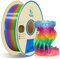 YOUSU pla silk rainbow filament, 3d drucker filament, 3d filament mehrfarbig, Regenbogen pla filament 1.75, 3d printer filament pla 1 kg, pla rainbow, Rot, orange, gelb, grün, blau, lila