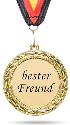 andSmile Medaille mit Gravur - Bester Freund - Orden aus hochwertigem Metall - Beste Freunde Geschenke zum Geburtstag, Weihnachten, Partner