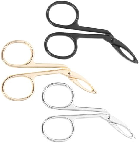 IWOWHERO 3piezas Pinzas Profesionales De Acero Inoxidable Para Cejas y Vello Facial Doradas Negras Plateadas Antióxido Punta Oblicua Para Depilación Precisa y Moldeado Facial