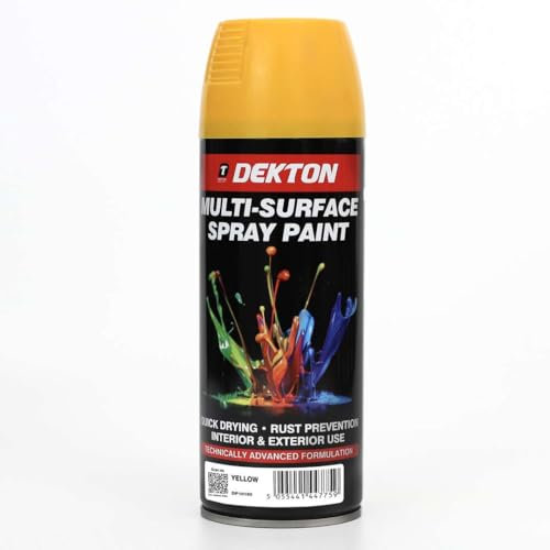 Inspired Essentials All Purpose Aerosol Spray Paint 400ml Quick Drying Spray, Fast Dry and Excellent Coverage for Metal, Wood, Plastic and More (1, Yellow)