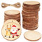 CUWELT 42 Stück Holzscheiben mit Loch, 7-8CM Holz Log Scheiben mit 10m Jute Schnur, Baumscheiben Rund zum Basteln, Unvollendete Holzkreise, Natur Holz-Scheiben für DIY Weihnachten Dekoration Handwerk