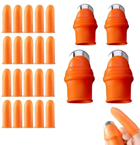 Gartenarbeit Silikon Daumen Messer,Finger Pflanze Obst Pflücken Messer,Garten-Daumenmesser,Separator Garten Werkzeug,Daumenmesser aus Silikon,Silikon Daumenmesser für Bohnen,Tee,Erdbeeren (4 Sätze)