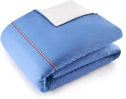 Tommy Hilfiger Baumwolle Bettwäsche-Garnitur Plain with Ribbon Farbe Abyss Größe 155x220+80x80