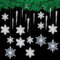 GETRICH 42 Stück Acryl Schneeflocken Eiszapfen,20 Stück Acryl Schneeflocken Christbaumschmuck mit 20 Stück Weihnachtsbaumschmuck Kristall und 2 Stück Schnur für Armbänder Weihnachten Winter Dekoration