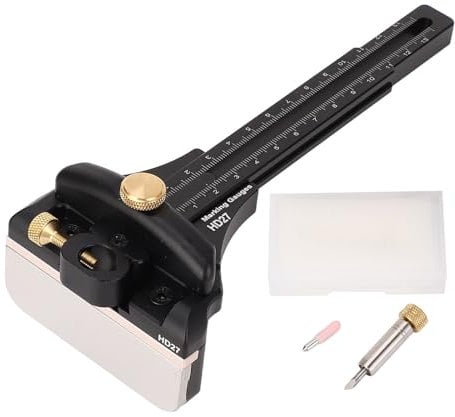 Marking Gauge Tool Set, Woodworking Marking Gauge, Metric Imperial Scale, Aluminium Alloy, Woodworking Marking Ruler, Wood Writing Tool