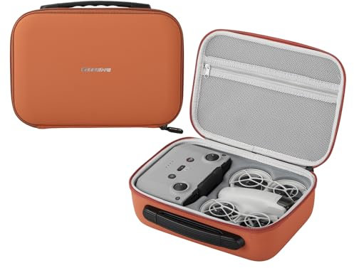 ZJRXM Tasche für DJI Neo Fly More Combo, Tragbare Reisetasche für DJI Neo Drone Zubehör, Neo RC-N3 Tasche, kompakte Aufbewahrungs Tasche für DJI Neo (Orange)