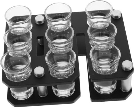 MAGICLULU Bullet Cup Holder Combination for Countertop Wine Rack Wine Glass Shot Board and Whiskey Flight Board for Bar Restaurant and Party Use Drink Serving Tray and Storage