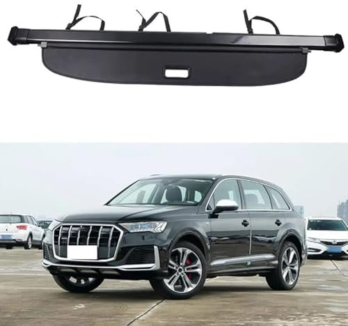 DRZTT Laderaumabdeckung für Audi Q7 2016-2022, Kofferraum Schutz Abdeckung Ausziehbar Kofferraumabdeckung Rollo Accessories