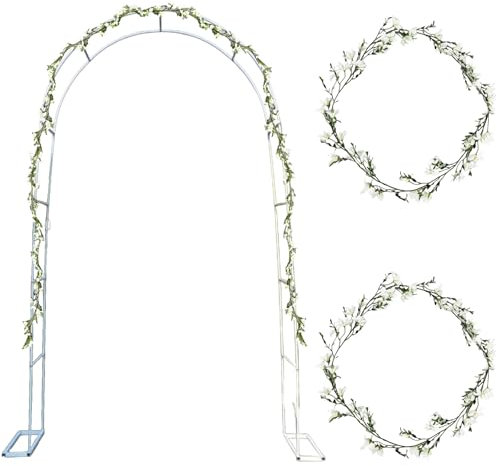 astylishome Fiori artificiali di gigli realistici bianchi – Confezione da 2 ghirlande finte rampicanti per matrimonio arco camera da letto 6001