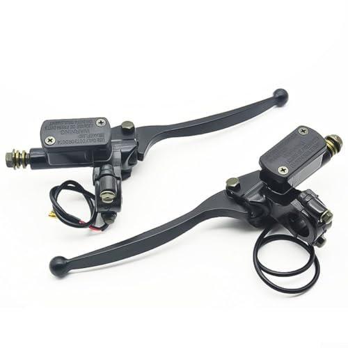 ZiStarlilife Bremshebel, Bremslevelle, Lenker, Aluminiumlegierung, schwarz, Ersatz für 50–250 cc 4 für Wheeler, Quad, Motorrad, Buggy, für E-Bikes für Roller (10 mm links)