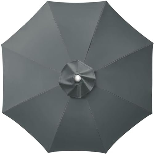 LUSCHEER Replacement Parasol Canopy Waterproof, Parasol Replacement Canopy Cover Patio Umbrella Cloth for 3m 8 Ribs Diameter Large Patio Umbrella Weatherproof UV-Anti, Dark Grey