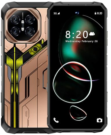 Titan T1 pro Rugged Armor Unlocked Cell Phone,32+512 GB Smartphone 7 HD Screen Android 15 Battery 12800mAh AI Unlocked Phone,Face ID/Fingerprint Unlock/Underwater-night-Photo/Dual SIM/5G/NFC (GOLD)