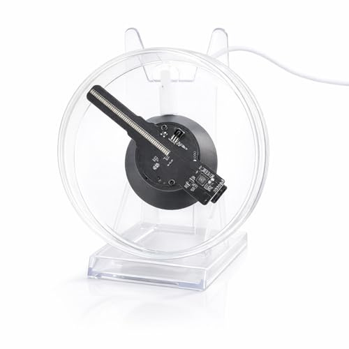 Sxhlseller Proyector de Ventilador de Holograma 3D, Proyector de Holograma 3D de 1080p con Control Remoto, Proyector de Pantalla Holográfica Portátil con Cubierta Protectora para Comercio,