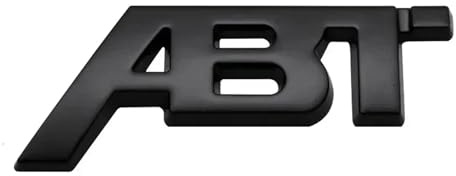 3D Metall ABT Logo Buchstaben Auto Front Grill Emblem Abzeichen Aufkleber(Sticker Glossy Black,81mm x32mm)