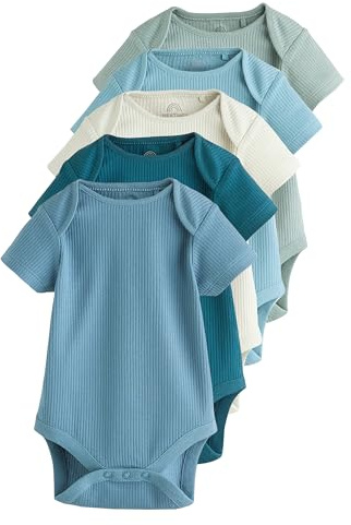 NEXT Baby Jungen Kurzärmelige Strampler, 5er-Pack