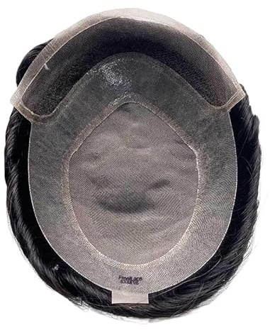 Für Männer Toupet for Herren, indische Remy-Haareinheiten, Schweizer Lace-Front, männliche Kapillarprothese, feine Mono-Top-Spitzenfront mit PU um Echthaarteile Perückenkopf(6x8)