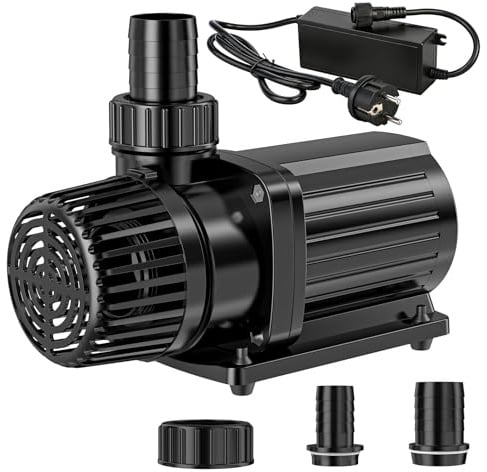 Gardray Eco Teichpumpe 8000L/H 80W, energiesparende Filterpumpe Hoherem Durchfluss, Bachlaufpumpe für Koiteiche, Umwälzpumpe, Gartenteichpumpe, Gartenteich für Süßwasser & Salzwasser