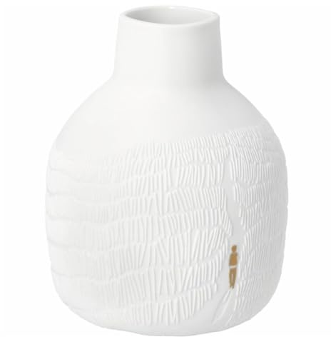räder Design Vase Gräser im Wind – Bildergeschichten – Hochwertige Porzellanvase mit Hoch-Relief & Gold-Decal – Edle Blumenvase 15 cm