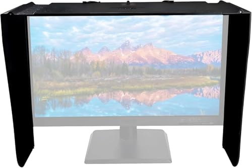 Adjustable Sunshade Monitor Hood, Portable Privacy Protection Screen for Desktop Monitors 29-34 inches, Easy Installation, Ideal for Reducing Glare in Office or Gaming