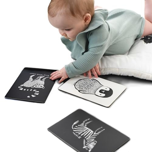 Wee Gallery High Contrast Cards for Baby - Black and White Animals
