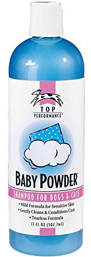Top Performance Baby Powder Pet Shampoo in 17 Oz. Size for Bathing Puppies and Kittens – Helps Pets with Skin Conditions