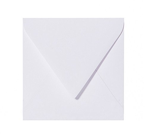 Paper24 Paper24 100 Quadratische Briefumschläge Weiß 125 x 125 mm 12,5 x 12,5 cm mit Dreieckslasche