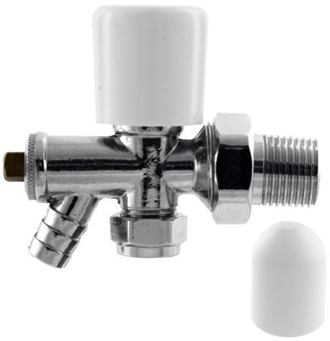 Optima Radiator Valve with Drain Off Angled 15mm