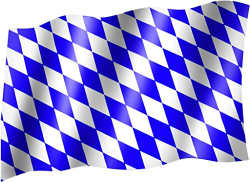 Flagge/Fahne BAYERN (kleine Rauten blau weiß, Oktoberfest) Staatsflagge/Landesflagge/Hissflagge mit Ösen 150x90 cm, sehr gute Qualität